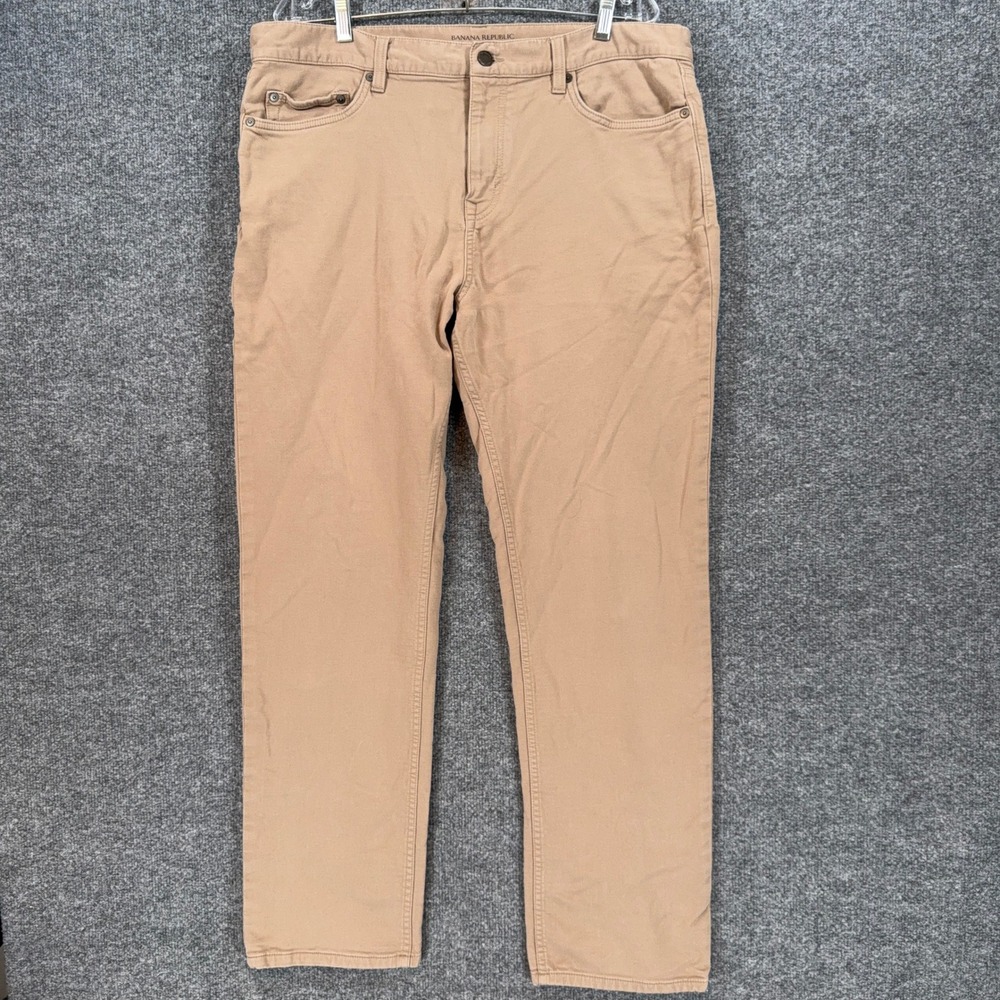 Banana Republic Pants Men 36x30 Khaki Slim Traveler Chino Stretch Casual Trouser